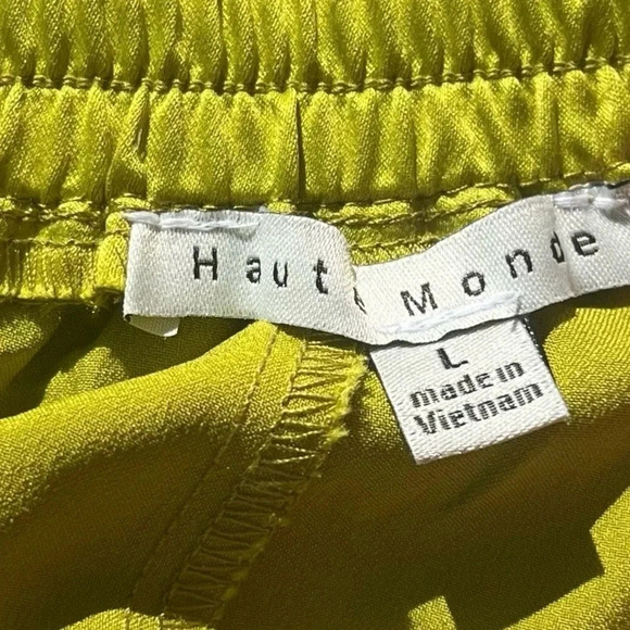 Haute Monde NWT Lime Green Wide Leg Cargo Pants Women’s Size Large - Picture 4 of 9